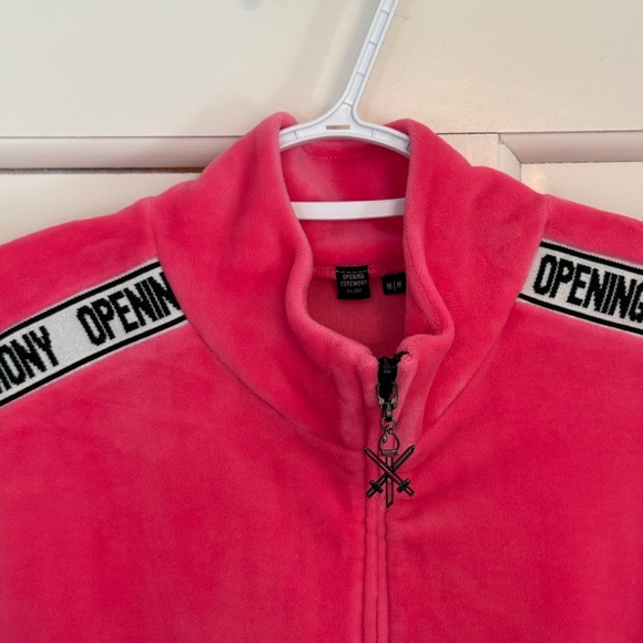Opening Ceremony Velour Cropped Jacket Pink 45148 - Picture 7 of 15